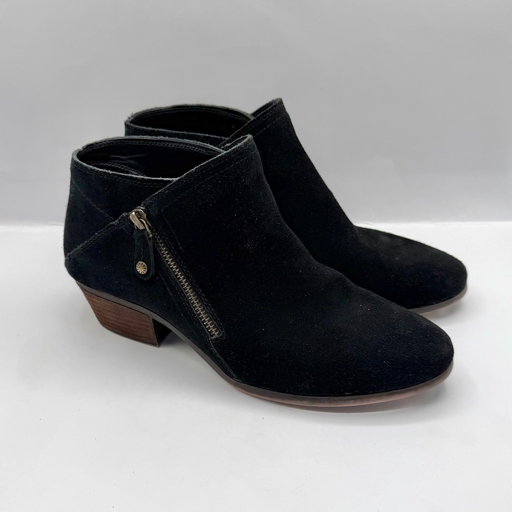 GH Bass Nina Women's 8.5 W Ankle Boots Suede Leather Block Heels Western Black - Picture 1 of 9